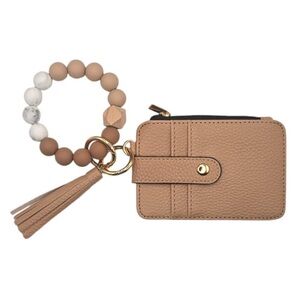 Silicone Beaded Wristlet ID Card Holder